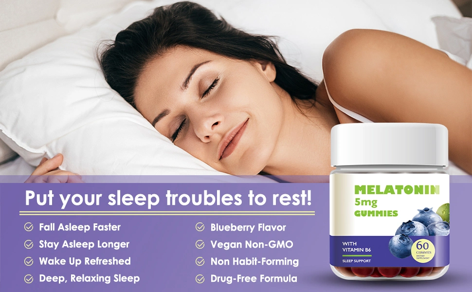 Help Relax Melatonin Gummy Candy Manufacture Vitamin Gummy Sleep Vitamin